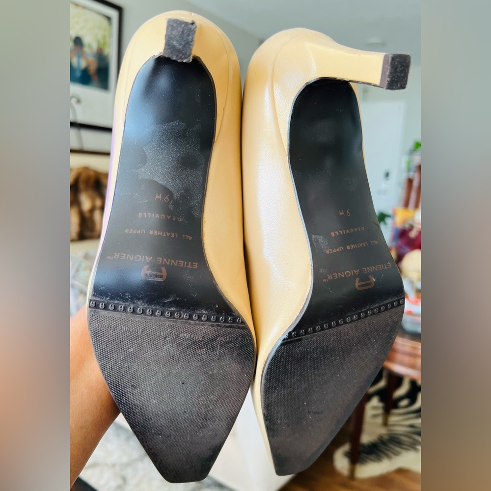 Etienne Aigner light Camel Leather Pumps size 9 M - Picture 6 of 6